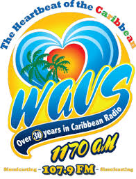 Caribbean radio station WAVS logo.