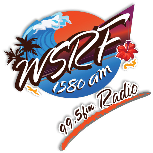 WSRF 1580 AM 99.5 FM radio logo.